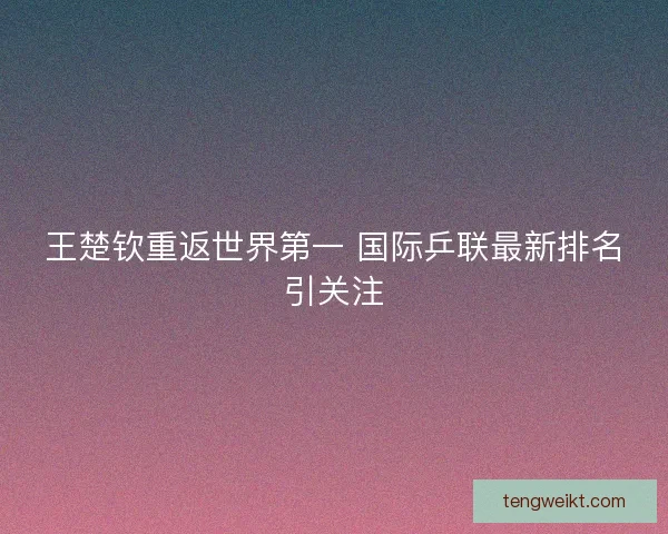 王楚钦重返世界第一 国际乒联最新排名引关注