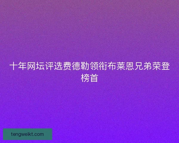 十年网坛评选费德勒领衔布莱恩兄弟荣登榜首