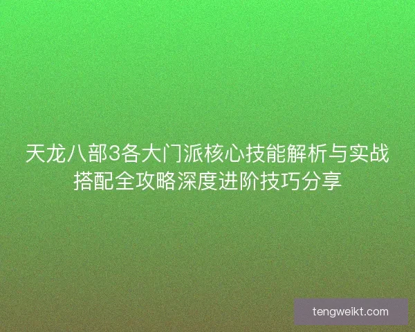 天龙八部3各大门派核心技能解析与实战搭配全攻略深度进阶技巧分享